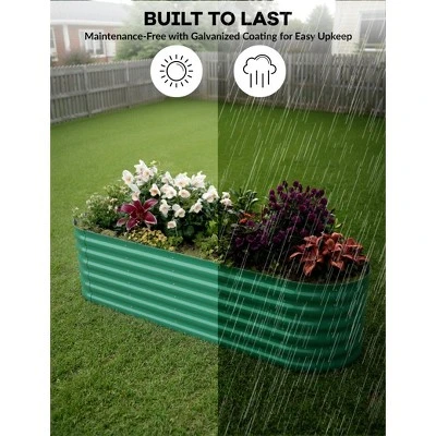 2 Pack Steel Raised Garden Bed 8x2x1.5ft,Metal Deep Root Planter Box For Vegetables Flowers Herbs,Large Oven Garden Planting Bed,Easy Assembly 5 2 Pack Steel Raised Garden Bed 8x2x1.5ft,Metal Deep Root Planter Box For Vegetables Flowers Herbs,Large Oven Garden Planting Bed,Easy Assembly - Image 5