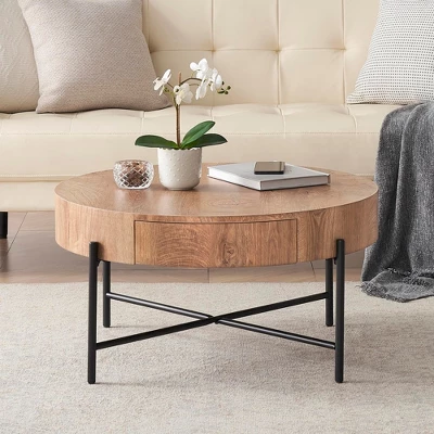 Round Coffee Table With Storage Living Room Center Table 7 Round Coffee Table With Storage Living Room Center Table - Image 7