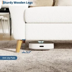 Garvee 84" Sofa Couch, Modern 3 Seater Sofa, Large Boucle Sofa For Living Room With Streamlined Armrests & Wood Feet 11 Garvee 84" Sofa Couch, Modern 3 Seater Sofa, Large Boucle Sofa For Living Room With Streamlined Armrests & Wood Feet -Garvee Sales GUEST b13a87f8 90a3 4cfe af4f fcf8047004c3