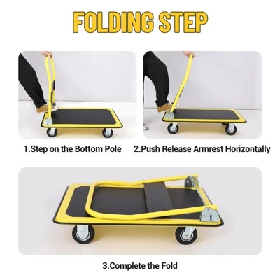 Garvee Moving Platform Hand Truck, 29×19 Inch Foldable Push Cart Dolly With 330 Lbs Weight Capacity, Heavy Duty Rolling Cart With Smooth Wheels, Blue 2 Garvee Moving Platform Hand Truck, 29×19 Inch Foldable Push Cart Dolly With 330 Lbs Weight Capacity, Heavy Duty Rolling Cart With Smooth Wheels, Blue - Image 2