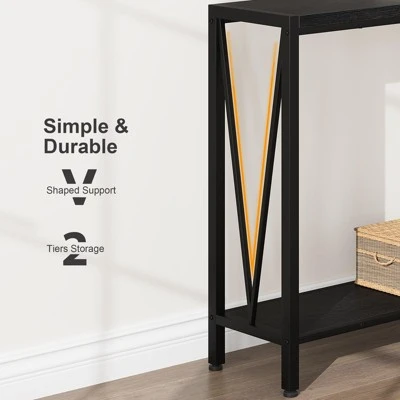 43" Console Table, 2-Tier Industrial Narrow Entryway Table , Sofa Table, Console Tables For Entryway 6 43" Console Table, 2-Tier Industrial Narrow Entryway Table , Sofa Table, Console Tables For Entryway - Image 6