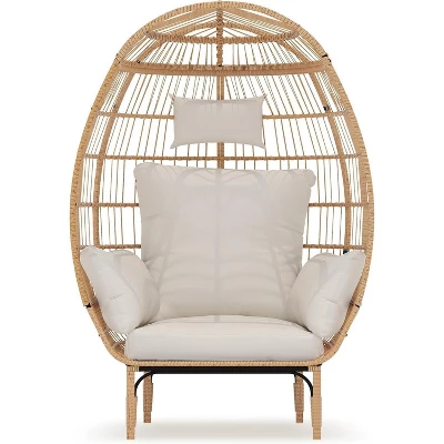 Modern Rattan Egg Chair - Waterproof Outdoor Patio Lounge Chair With Thick Cushion 2 Modern Rattan Egg Chair - Waterproof Outdoor Patio Lounge Chair With Thick Cushion - Image 2
