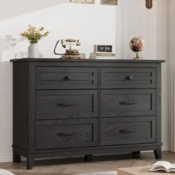 6 Dresser For Bedroom, 47" Wide Drawer Dresser With Storage Freestanding, Wooden Closet Storage Chest For Living Room, Bedroom, Entryway 14 6 Dresser For Bedroom, 47" Wide Drawer Dresser With Storage Freestanding, Wooden Closet Storage Chest For Living Room, Bedroom, Entryway -Garvee Sales GUEST b253a44c 6101 444c 900b b0fd87e3479a