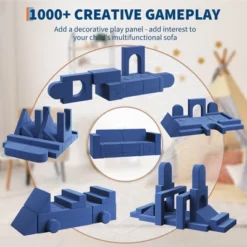 Kids Couch For Building Fort Toy,22pcs DIY Toddler Sofa,Velvet Toddler Futon Sofa Bed For Playroom, Bedroom,Grey -Garvee Sales GUEST b3328670 2690 4679 b6aa af53f994e4bb