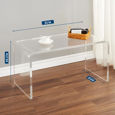 2025 New Update Acrylic Coffee Table, U-Shaped Clear Acrylic End Table 2 2025 New Update Acrylic Coffee Table, U-Shaped Clear Acrylic End Table - Image 2