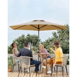 7.5ft Outdoor Patio Umbrella, Table Market Umbrella With 6 Sturdy Ribs UV Protection Waterproof For Garden, Deck, Backyard, Pool,Tan 9 7.5ft Outdoor Patio Umbrella, Table Market Umbrella With 6 Sturdy Ribs UV Protection Waterproof For Garden, Deck, Backyard, Pool,Tan -Garvee Sales GUEST b3b2ffe0 88f5 4bf9 9abf 772a81eb460a