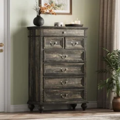 Farmhouse Tall Dresser For Bedroom With 7 Drawers, 50" Tall Large Wood Chest Of Drawers 17 Farmhouse Tall Dresser For Bedroom With 7 Drawers, 50" Tall Large Wood Chest Of Drawers -Garvee Sales GUEST b3b8e3e3 ccdb 47cb ae2b a47a2d1806e4