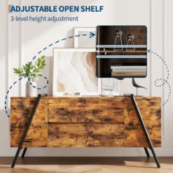 TV Stand For 65 Inch TV, Entertainment Center With Adjustable Shelf, 2 Drawers, TV Console Table, Media Console, U-Shaped Metal Legs -Garvee Sales GUEST b3cba8da 5dd4 42d5 be14 0833a1c2a52f