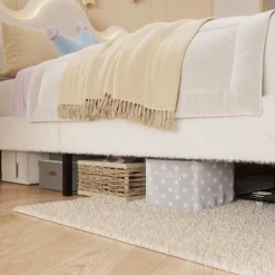 Twin/Full/Queen Size Princess Bed Frame With LED Headboard & Storage Drawers, Adjustable Boucle Platform Bed For Girls, No Box Spring Needed 13 Twin/Full/Queen Size Princess Bed Frame With LED Headboard & Storage Drawers, Adjustable Boucle Platform Bed For Girls, No Box Spring Needed -Garvee Sales GUEST b4a056ea f3d0 4700 9275 616b4465a35c