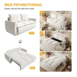 70.9" Pull-Out Sofa Bed, Convertible Sleeper Sofa With Pillow, 3 Seat Velvet Sleeper Couch, Loveseat Sleeper Sofa For Living Room Bedroom -Garvee Sales GUEST b4e5896f 6925 46f6 bea3 e9b2c8c65919