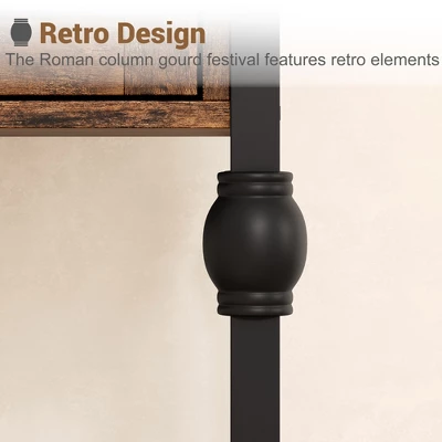 Entryway Table, Console Table With 3 Storage Drawers, 3 Tier Industrial Sofa Table, Behind Couch Table For Entry, Living Room 8 Entryway Table, Console Table With 3 Storage Drawers, 3 Tier Industrial Sofa Table, Behind Couch Table For Entry, Living Room - Image 8