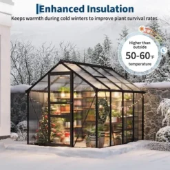 Garvee 6 X 8 FT Greenhouse, Greenhouse With Aluminum Frame, Lockable Door And Ajustable Roof Vent For Outside Garden Backyard, Patio, Black 12 Garvee 6 X 8 FT Greenhouse, Greenhouse With Aluminum Frame, Lockable Door And Ajustable Roof Vent For Outside Garden Backyard, Patio, Black -Garvee Sales GUEST b56a71ab ae05 414a 97e0 17c952bb98ac