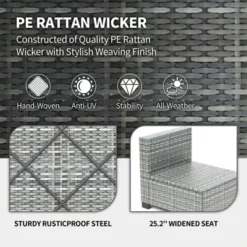 7 Piece Patio Furniture Set - PE Rattan Wicker Sectional Sofa With Cushions & Glass Coffee Table For Garden, Balcony, Porch, Backyard 15 7 Piece Patio Furniture Set - PE Rattan Wicker Sectional Sofa With Cushions & Glass Coffee Table For Garden, Balcony, Porch, Backyard -Garvee Sales GUEST b59a5aff 2cd4 46a4 adb2 8e64b2cdc41f