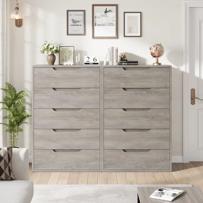 Freestanding Elegant Tall Storage Dressers With 5 Ample Drawer Space 2 Freestanding Elegant Tall Storage Dressers With 5 Ample Drawer Space - Image 2