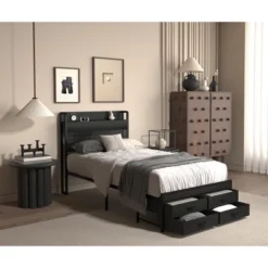 Twin Bed Frames With Headboard, Twin Size Bed Frames With Storage Drawers, Twin Bed, Metal Platform Bed Frame 12 Twin Bed Frames With Headboard, Twin Size Bed Frames With Storage Drawers, Twin Bed, Metal Platform Bed Frame -Garvee Sales GUEST b63191ab b138 47c0 9b2b 8fd59ea41f40