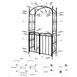 8 FT Metal Garden Arch With Gate, Elegant Wedding Arch For Ceremony Decor, Steel Arbor Trellis For Patio, Lawn, And Backyard, Black 6 8 FT Metal Garden Arch With Gate, Elegant Wedding Arch For Ceremony Decor, Steel Arbor Trellis For Patio, Lawn, And Backyard, Black -Garvee Sales GUEST b64f4079 03ba 4656 8038 c880750821cb