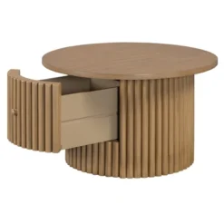 Round Coffee Table With Storage, 30.5" Wooden Center Table With Drawer, Accent Cocktail End Table For Living Room Bedroom Office -Garvee Sales GUEST b680cbe5 eb56 4f67 8f6b aefc62cf4d65