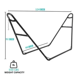 Heavy-Duty Steel Hammock Stand For 2 People, Portable Design,for 9.5 To 14 Ft Hammocks,Ideal For Outdoor Balconies, Porches, Patios And Backyards.