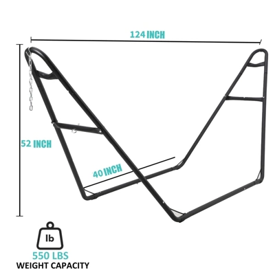 Heavy-Duty Steel Hammock Stand For 2 People, Portable Design,for 9.5 To 14 Ft Hammocks,Ideal For Outdoor Balconies, Porches, Patios And Backyards. 1 Heavy-Duty Steel Hammock Stand For 2 People, Portable Design,for 9.5 To 14 Ft Hammocks,Ideal For Outdoor Balconies, Porches, Patios And Backyards.
