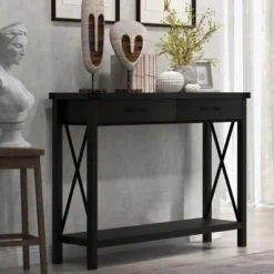 43" Console Table With Drawers, 2-Tier Farmhouse Narrow Entryway Table , Sofa Table, Console Tables For Entryway -Garvee Sales GUEST b69b9bb7 13fa 4692 abf9 10cc83792935