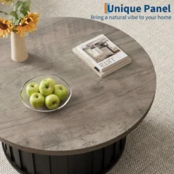 Garvee Round Coffee Table, Mid Century Modern Coffee Table With Metal Base, 31.9" Fluted Center Table For Living Room, Home Small Space, 14 Garvee Round Coffee Table, Mid Century Modern Coffee Table With Metal Base, 31.9" Fluted Center Table For Living Room, Home Small Space, -Garvee Sales GUEST b771a4b7 c653 4700 9c28 0b6b27f74fb7