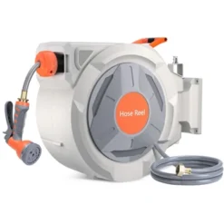 65/100/130 Ft Retractable Garden Hose Reel, With 9 Function Sprayer Nozzle, Any Length Lock, Automatic Slow Rewind, Wall Mounted, 180°Swivel Bracket 19 65/100/130 Ft Retractable Garden Hose Reel, With 9 Function Sprayer Nozzle, Any Length Lock, Automatic Slow Rewind, Wall Mounted, 180°Swivel Bracket -Garvee Sales GUEST b869ab99 2275 4530 b232 5a101de71344