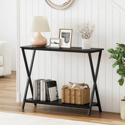 Narrow Console Table Behind Couch Table, 2-Tier Industrial Entryway Table For Living Room, Hallway, Foyer (Vintage) 5 Narrow Console Table Behind Couch Table, 2-Tier Industrial Entryway Table For Living Room, Hallway, Foyer (Vintage) - Image 5