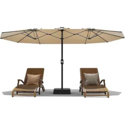 15FT Large Patio Double-Sided Rectangle Market Umbrella With Base For Poolside Lawn Backyard 15 15FT Large Patio Double-Sided Rectangle Market Umbrella With Base For Poolside Lawn Backyard -Garvee Sales GUEST b8c94de5 ce77 4c27 a022 11248be2eca2