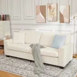 83" Modern 3-Seater Sofa, Deep Seat Couch With Wide Armrest, Removable Washable Cushion Cover, Boucle Fabric, Cozy Couch For Living Room Or Apartment 13 83" Modern 3-Seater Sofa, Deep Seat Couch With Wide Armrest, Removable Washable Cushion Cover, Boucle Fabric, Cozy Couch For Living Room Or Apartment -Garvee Sales GUEST b8d2f5f0 53a8 4caf be95 13c57d7b4787