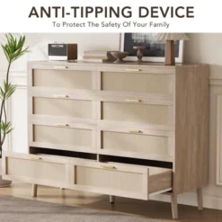 8-Drawers Rattan Dresser For Bedroom, 47 Inch Modern Chest Of Drawers With Metal Handle, Wooden Dresser TV Stand 11 8-Drawers Rattan Dresser For Bedroom, 47 Inch Modern Chest Of Drawers With Metal Handle, Wooden Dresser TV Stand -Garvee Sales GUEST b8fc8545 19e0 4139 a9aa 6cee752c833b