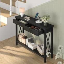 Whizmax Console Table With 2 Drawers, Farmhouse Entryway Table With Storage Shelf, Accent Wood Sofa Table For Living Room, Hallway, Foyer 11 Whizmax Console Table With 2 Drawers, Farmhouse Entryway Table With Storage Shelf, Accent Wood Sofa Table For Living Room, Hallway, Foyer -Garvee Sales GUEST b925a759 a02d 4f92 9f21 36e49a91b780