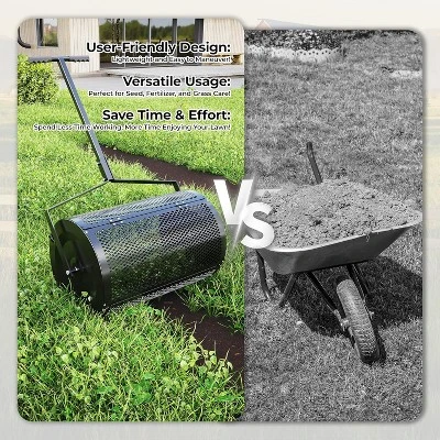 24-Inch Lawn Spreader For Compost And Mulch – Durable Roller Spreader For Effortless Garden Maintenance And Soil Enhancement 3 24-Inch Lawn Spreader For Compost And Mulch – Durable Roller Spreader For Effortless Garden Maintenance And Soil Enhancement - Image 3
