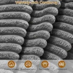 137" Sectional Couch Cloud Modular Modern U-Shaped Sofa With Chaise Lounge, Corduroy Fabric, No Assembly Required -Garvee Sales GUEST ba1e692f 1c22 4431 a309 c31d28eabd47