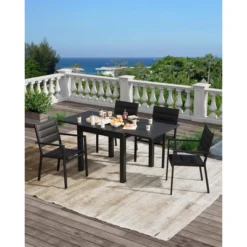Expandable Patio Table, Extendable Outdoor Dining Table Set For 4-6 Persons, Aluminum Slat Frame Perfect For Backyard, Deck, Porch -Garvee Sales GUEST babe298e 019a 44e4 9c3a c3ccdf401250
