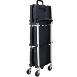 3 Layers Cart Fold Up Rolling Cart Service Trolley For Office Warehouse 50 Pounds Load Capacity Per Shelf