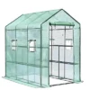 Large 57x85x77 Portable Greenhouse With 8 Shelves, Heavy Duty Walk In Green House, PE Cover & Mesh Windows For Outdoor And Indoor Garden Use Green