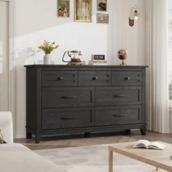 7 Dresser For Bedroom, 54" Wide Drawer Dresser With Storage Freestanding, Wooden Closet Storage Chest For Living Room, Bedroom, Office 12 7 Dresser For Bedroom, 54" Wide Drawer Dresser With Storage Freestanding, Wooden Closet Storage Chest For Living Room, Bedroom, Office -Garvee Sales GUEST bc52dc06 8328 403c a222 32e1ef6faef4