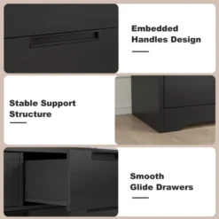 7 Drawer Dresser For Bedroom, Black 7 Chest Of Drawers With Embedded Handles, Wooden Dresser Organizer Tv Stand For Living Room Nursery Hallway 9 7 Drawer Dresser For Bedroom, Black 7 Chest Of Drawers With Embedded Handles, Wooden Dresser Organizer Tv Stand For Living Room Nursery Hallway -Garvee Sales GUEST bd54c346 013a 4d37 838d 53b435177a3c