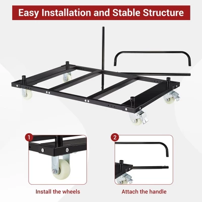Folding Table Cart, 1500 LBS Heavy Duty Drywall Cart Steel Panel Truck With Wheels, Chair Cart Desk Trolley Utility Tool Cart 2 Folding Table Cart, 1500 LBS Heavy Duty Drywall Cart Steel Panel Truck With Wheels, Chair Cart Desk Trolley Utility Tool Cart - Image 2
