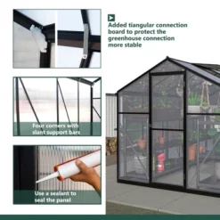 Greenhouse For Outdoors, Walk In Greenhouse With Lockable Door, Ventilation Window And Aluminum Frame For Backyard Balcony Garden Sunroom 13 Greenhouse For Outdoors, Walk In Greenhouse With Lockable Door, Ventilation Window And Aluminum Frame For Backyard Balcony Garden Sunroom -Garvee Sales GUEST be5947f8 02f9 41f2 9d97 70bc2ec1d9e5