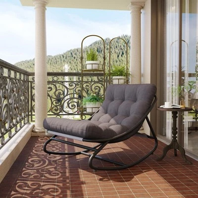 Whizmax Outdoor Rocking Chairs, Comfortable Lounging Chair With Removable Cushions, Sturdy Metal Frame, Padded Seat For Patio, Garden & Living Room 7 Whizmax Outdoor Rocking Chairs, Comfortable Lounging Chair With Removable Cushions, Sturdy Metal Frame, Padded Seat For Patio, Garden & Living Room - Image 7