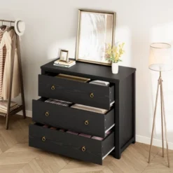 Dresser For Bedroom Rattan Chest Of Dressers 29" Tall Dresser For Closet With 3 Rattan Drawers Boho Night Stand Large -Garvee Sales GUEST bec9e1f2 4f56 4322 85c3 26c7946540f2