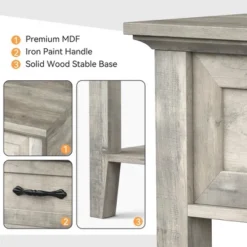 Nightstand Modern End Table Side Table With Storage Drawer