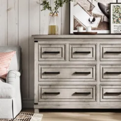 Garvee Farmhouse 8 Drawer Dresser For Bedroom, Rustic Wood Chest Of Drawers With Easy Pull Handles, Storage Cabinet For Living Room -Garvee Sales GUEST bf51c361 0e2f 40e7 a412 3279f4991999