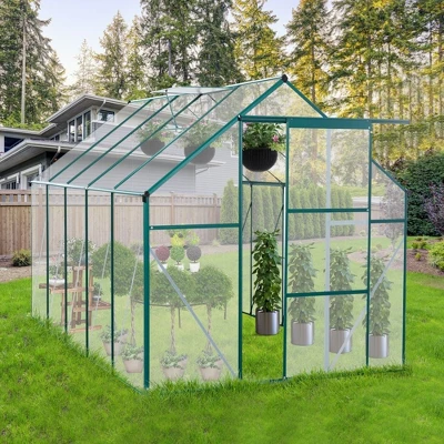 Greenhouses For Outdoors, Walk In Greenhouse With Adjustable Roof, Drainage System & Galvanized Base, Rust-proof Greenhouse For Backyard 9 Greenhouses For Outdoors, Walk In Greenhouse With Adjustable Roof, Drainage System & Galvanized Base, Rust-proof Greenhouse For Backyard - Image 9