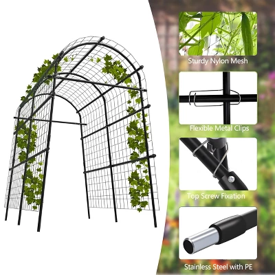 Garden Arch Trellis 7.5FT – Extra Tall Metal Pergola Arbor With Polyethylene-Coated Steel, Adjustable Width, For Climbing Plants & Outdoor Décor 4 Garden Arch Trellis 7.5FT – Extra Tall Metal Pergola Arbor With Polyethylene-Coated Steel, Adjustable Width, For Climbing Plants & Outdoor Décor - Image 4
