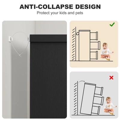 7 Drawer Dresser For Bedroom, Black 7 Chest Of Drawers With Embedded Handles, Wooden Dresser Organizer Tv Stand For Living Room Nursery Hallway 5 7 Drawer Dresser For Bedroom, Black 7 Chest Of Drawers With Embedded Handles, Wooden Dresser Organizer Tv Stand For Living Room Nursery Hallway - Image 5