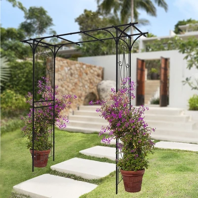 Metal Garden Arch, Iron Garden Arch Trellis For Climbing Plants Rose Outdoor, Arch Archway For Wedding Ceremony Party 6 Metal Garden Arch, Iron Garden Arch Trellis For Climbing Plants Rose Outdoor, Arch Archway For Wedding Ceremony Party - Image 6
