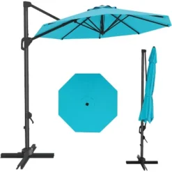 10FT Sepia Cantilever Umbrella With Base Round Top Patio Umbrella Sun Shade Windproof Offset Umbrella With 360-Degree Rotation 21 10FT Sepia Cantilever Umbrella With Base Round Top Patio Umbrella Sun Shade Windproof Offset Umbrella With 360-Degree Rotation -Garvee Sales GUEST c1c25722 2319 4f7b 9b1e 893dcad24c58