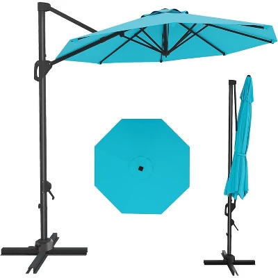 10FT Sepia Cantilever Umbrella With Base Round Top Patio Umbrella Sun Shade Windproof Offset Umbrella With 360-Degree Rotation 11 10FT Sepia Cantilever Umbrella With Base Round Top Patio Umbrella Sun Shade Windproof Offset Umbrella With 360-Degree Rotation - Image 11